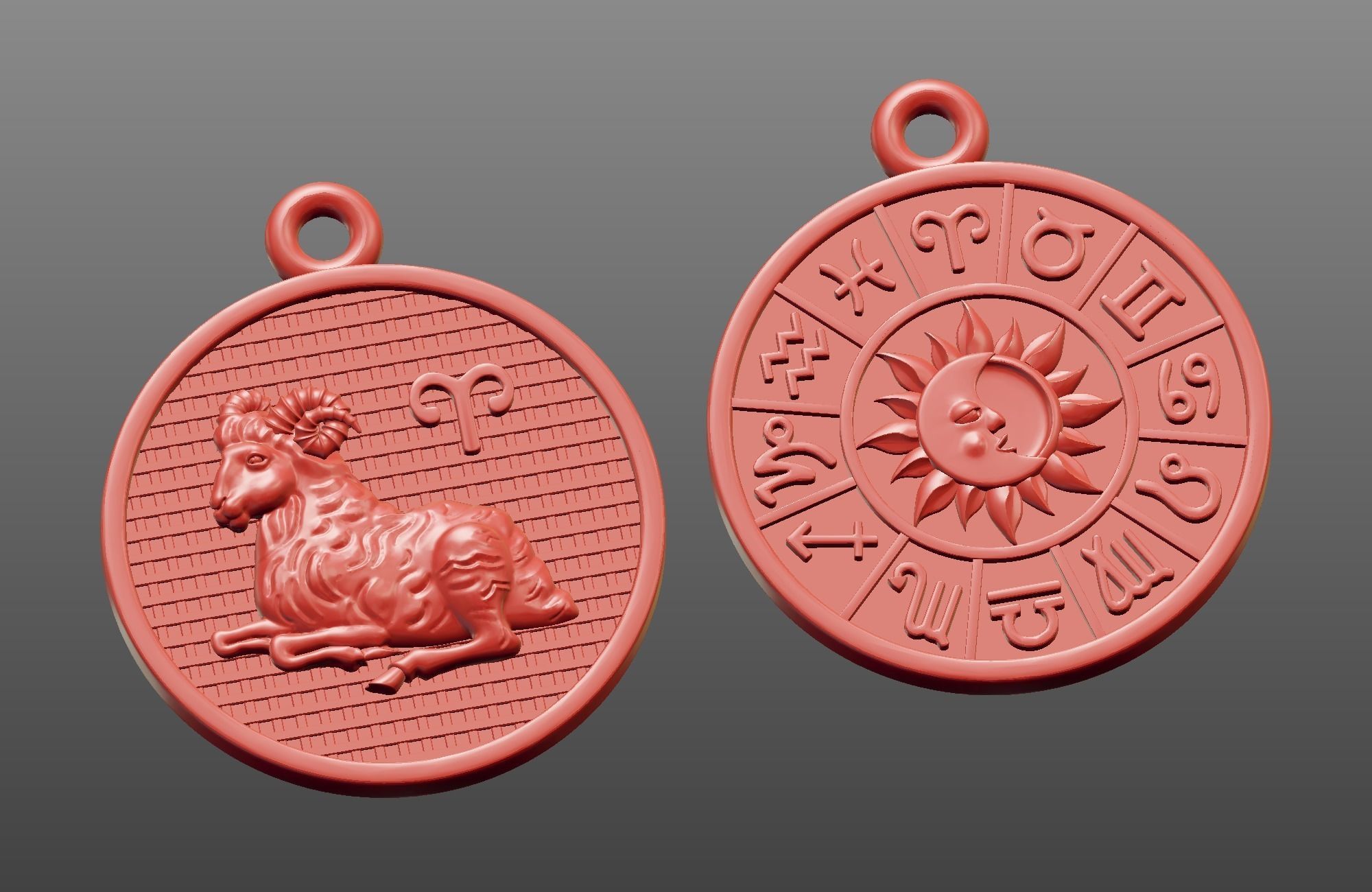 Pendants Horoscope collection for CNC 3D print model_4