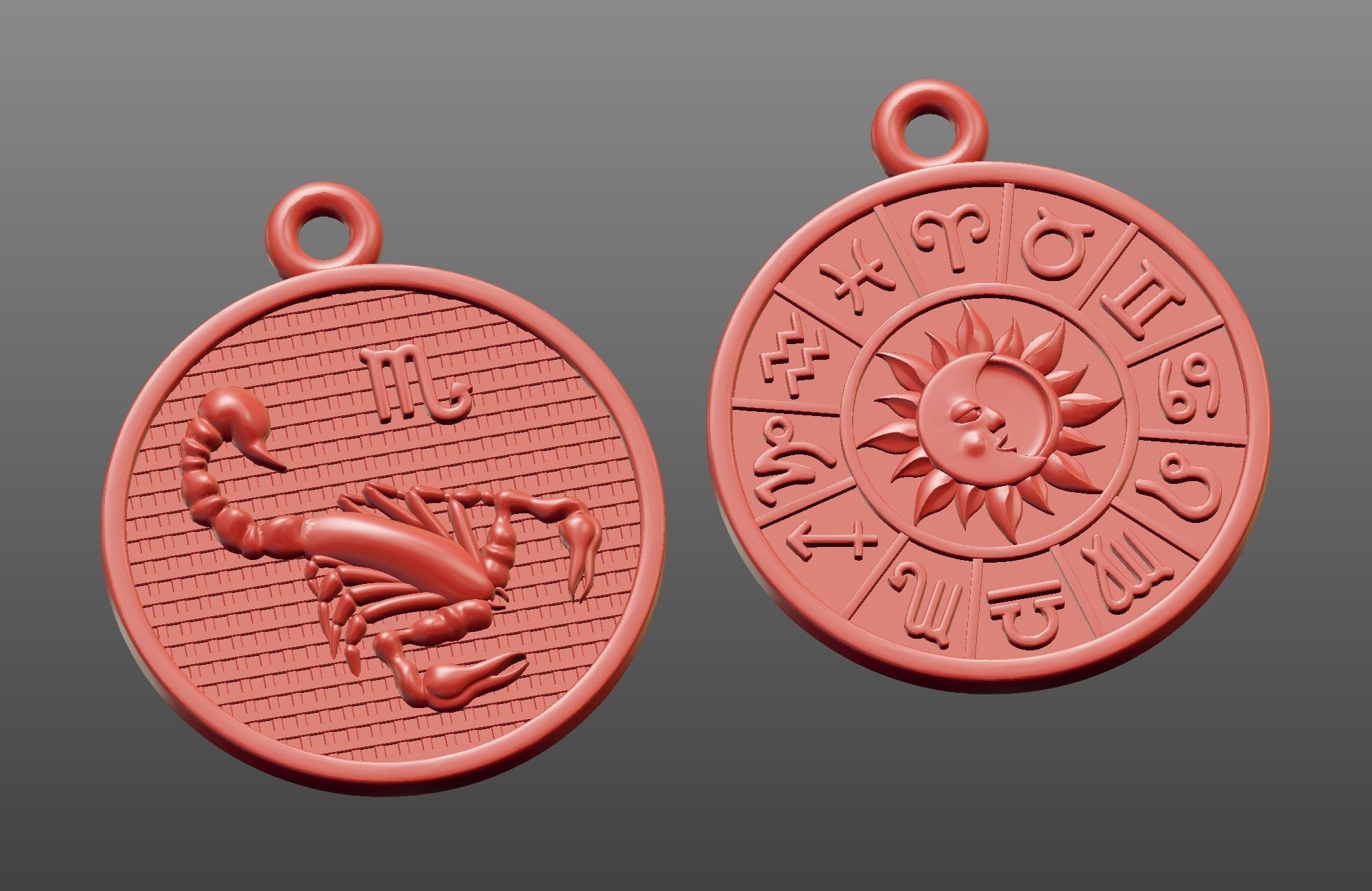 Pendants Horoscope collection for CNC 3D print model_8