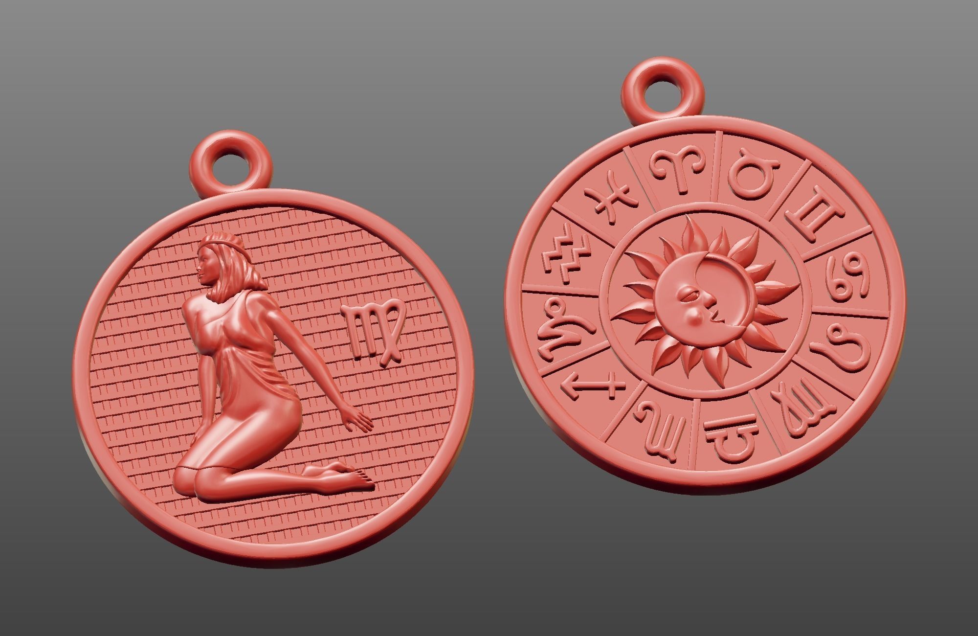 Pendants Horoscope collection for CNC 3D print model_9