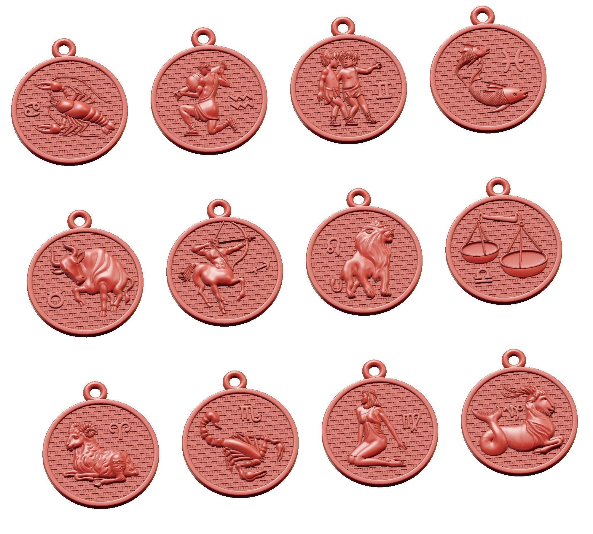 Pendants Horoscope collection for CNC 3D print model_1