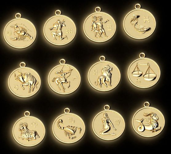 Pendants Horoscope collection for CNC 3D print model