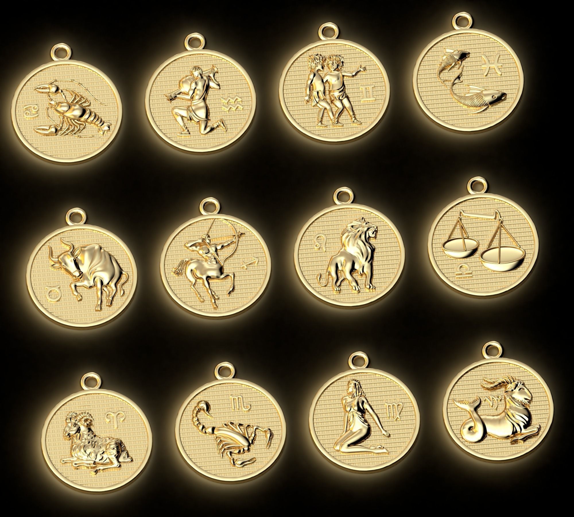 Pendants Horoscope collection for CNC 3D print model_0