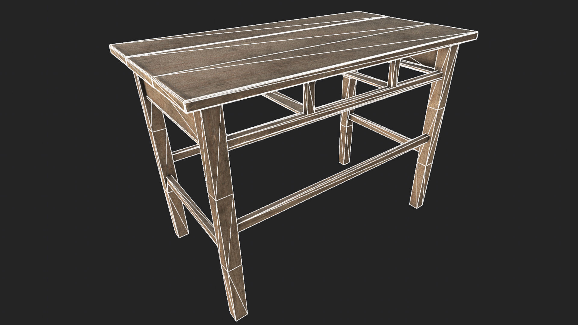 Wooden Table 1 PBR Low-poly 3D model_6