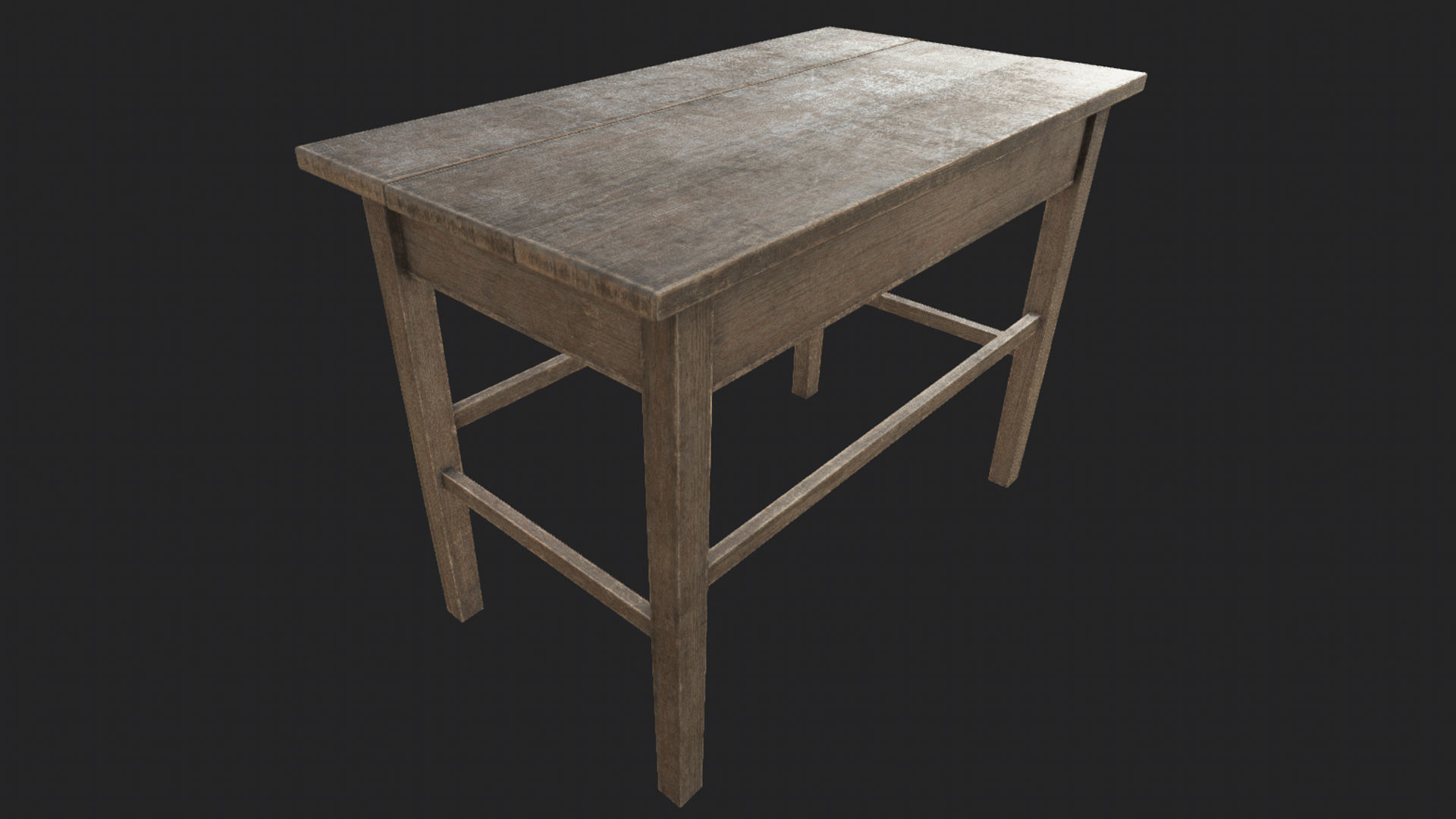Wooden Table 1 PBR Low-poly 3D model_2