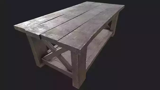 Wooden Table 2 PBR Low-poly 3D model