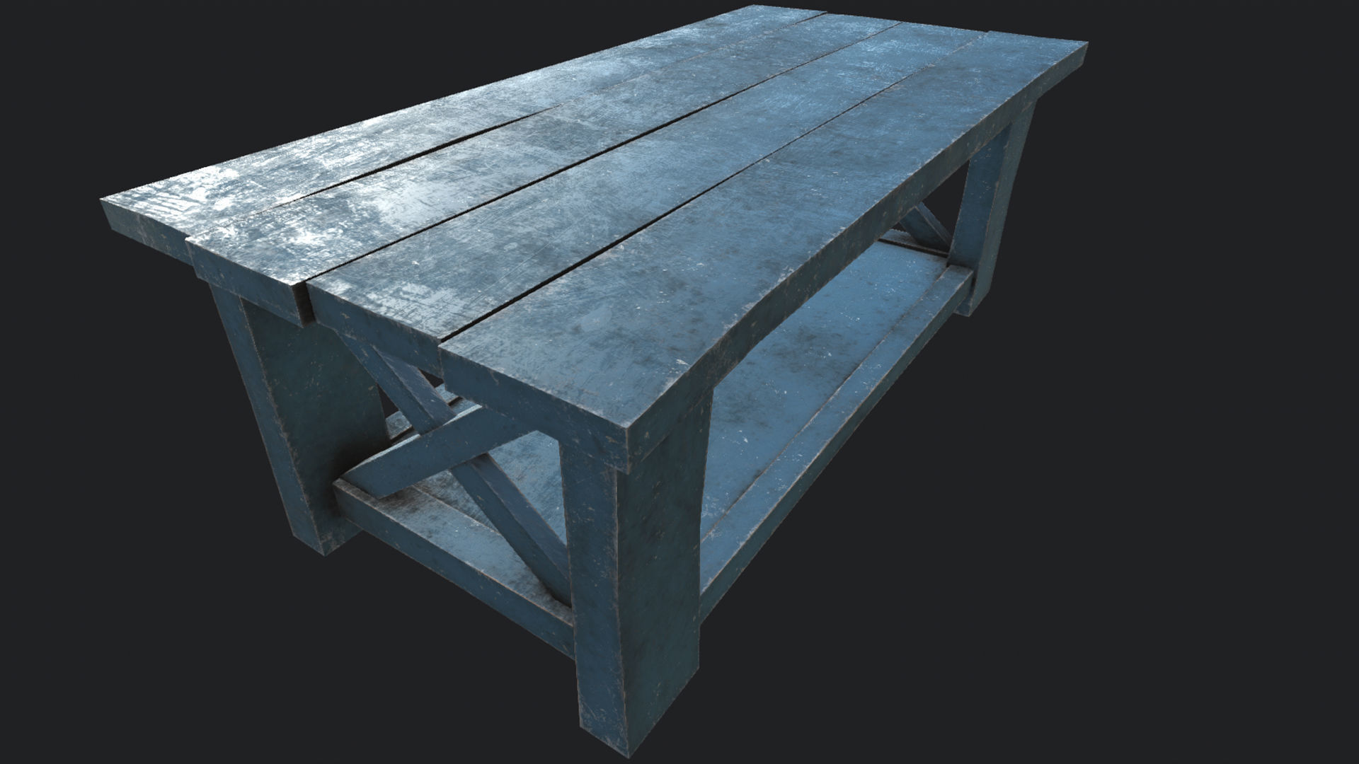 Wooden Table 2 PBR Low-poly 3D model_3