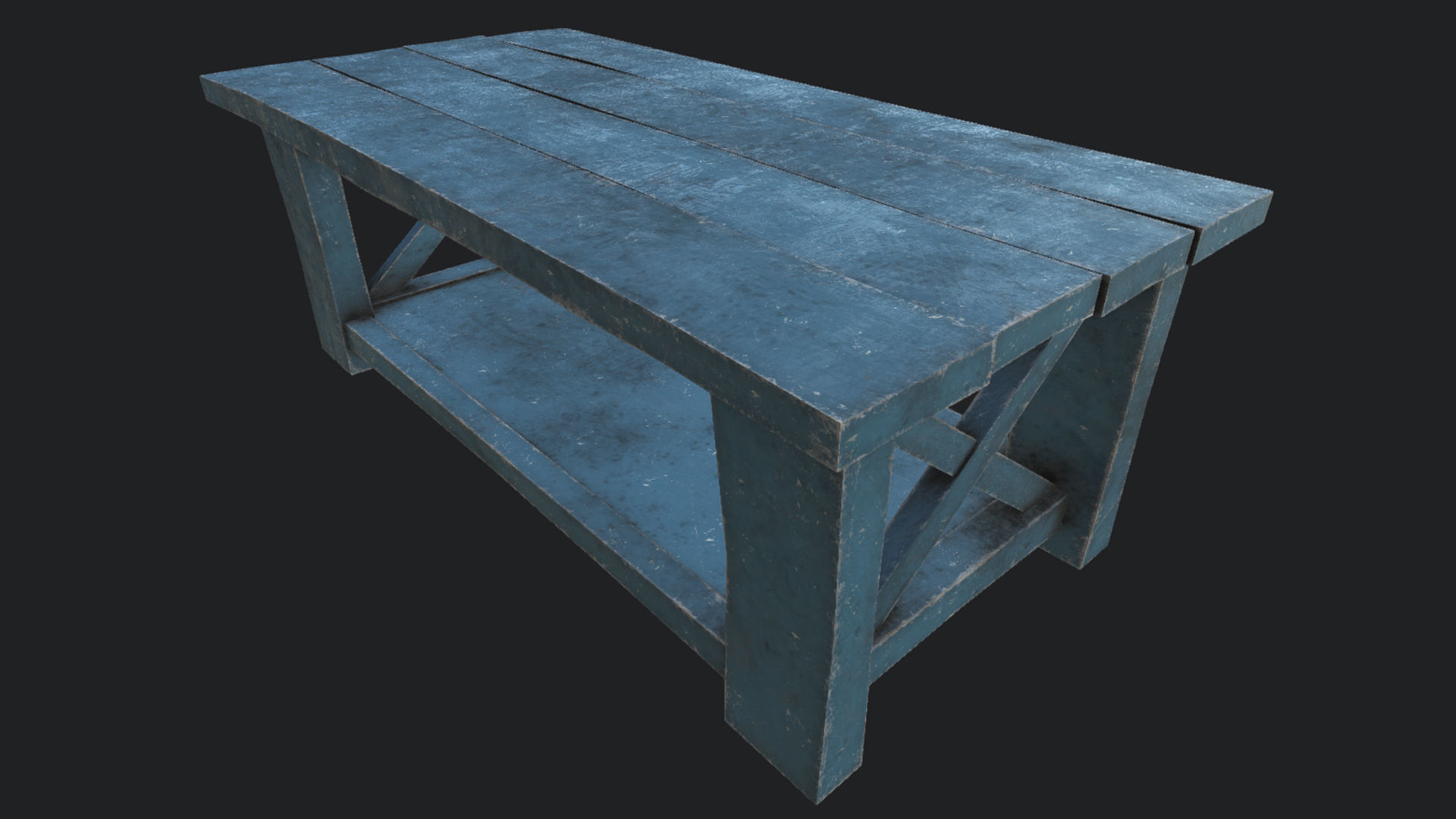 Wooden Table 2 PBR Low-poly 3D model_4