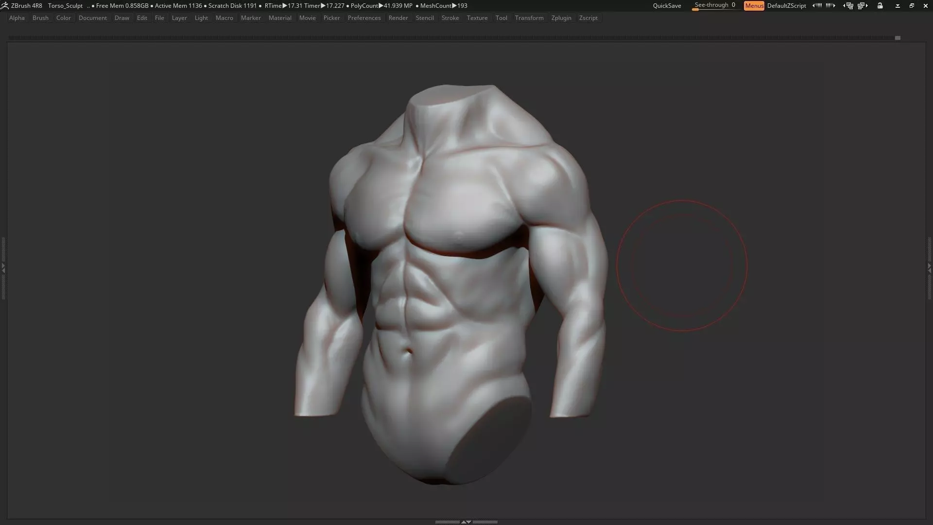 Male torso  3D model_0