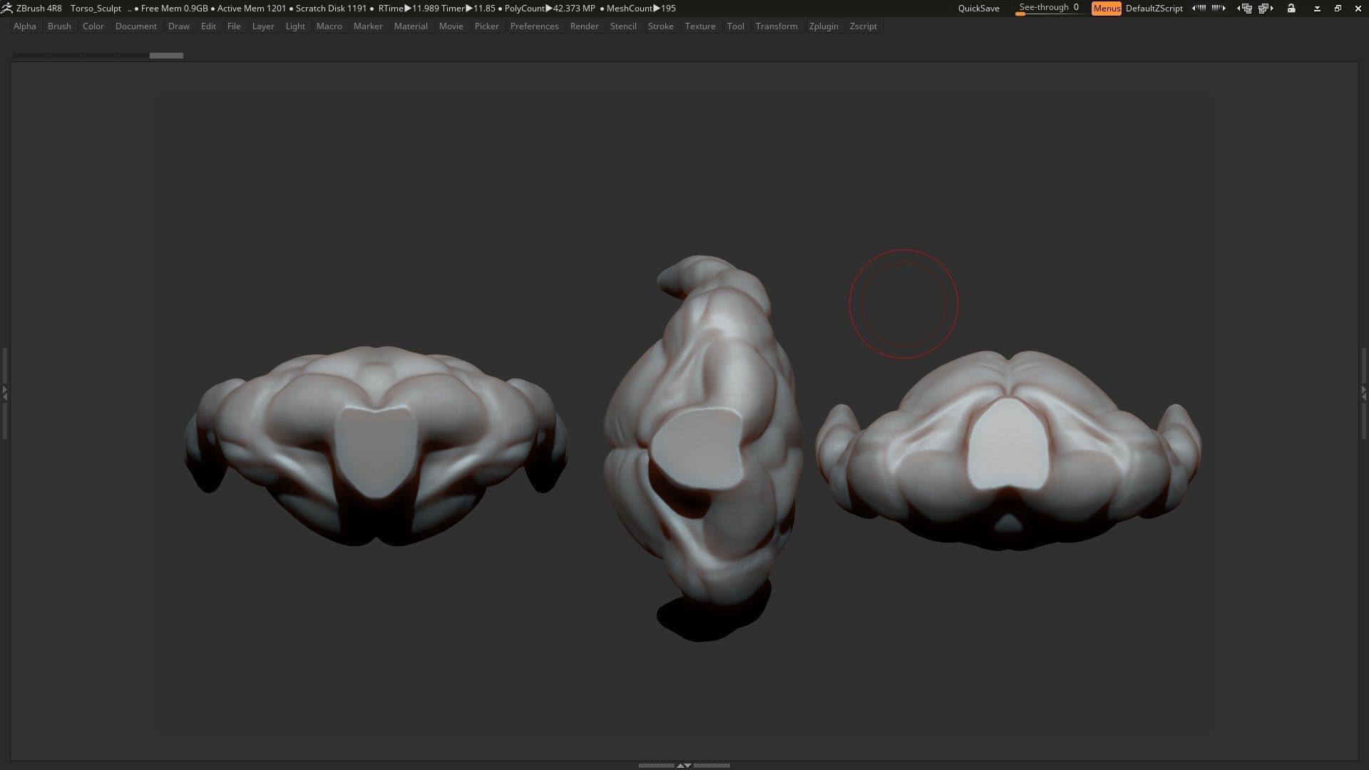 Male torso  3D model_4