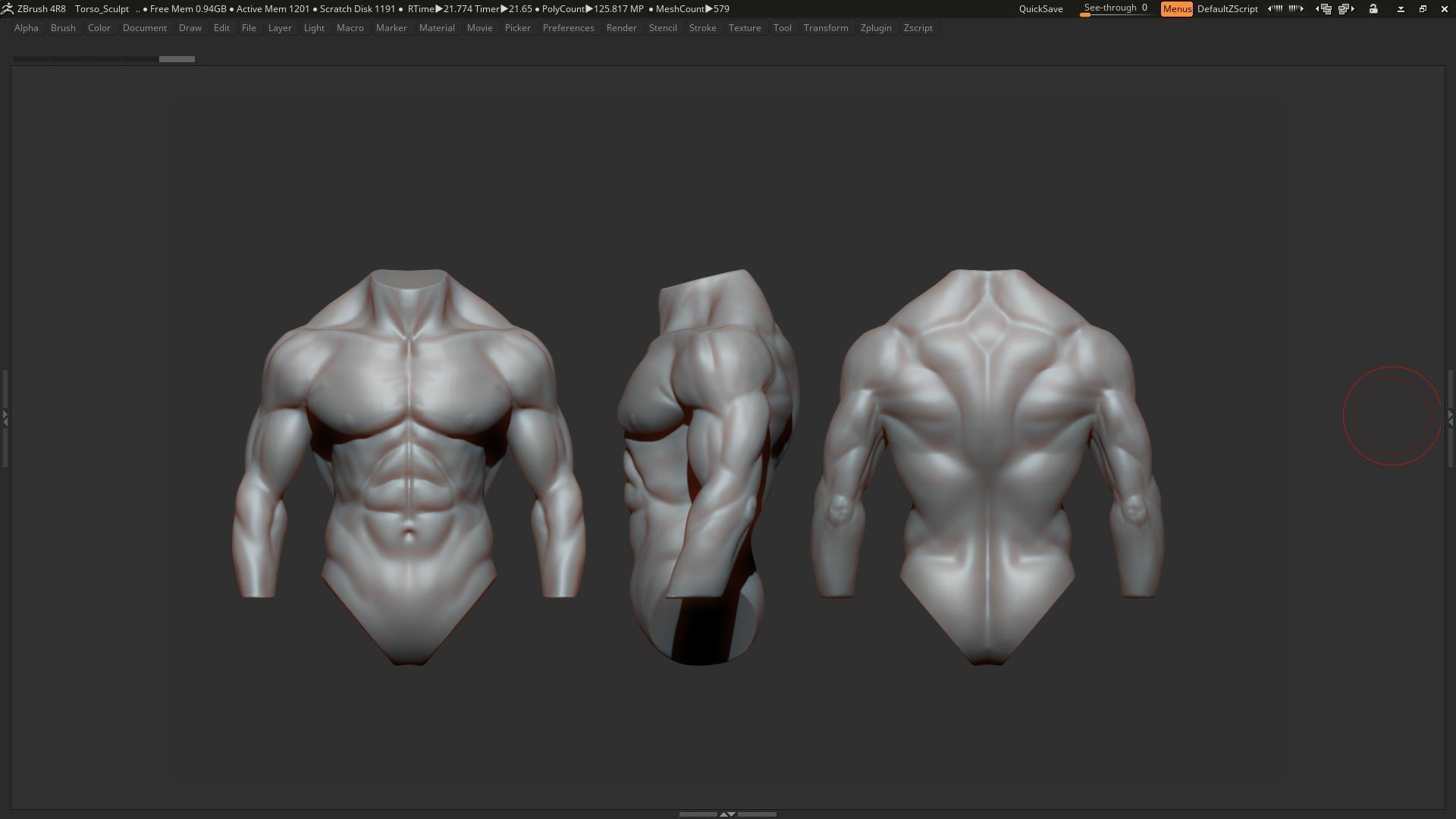Male torso  3D model_1