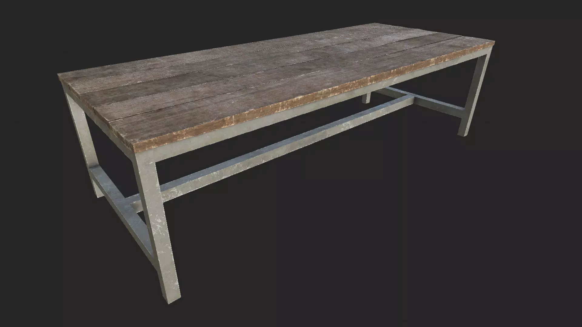 Wooden Table 4 PBR Low-poly 3D model_0