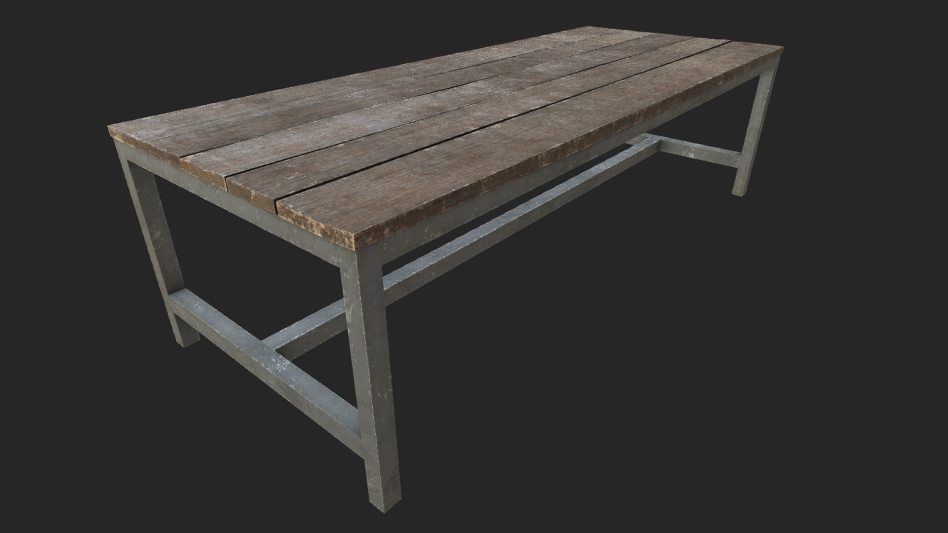Wooden Table 4 PBR Low-poly 3D model_2