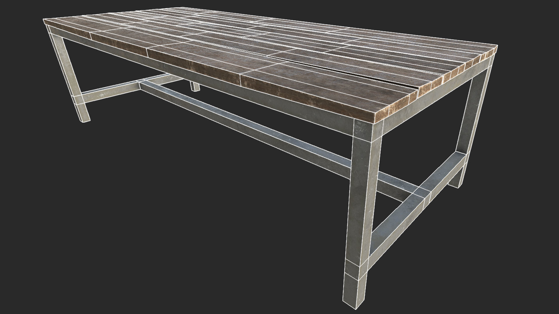 Wooden Table 4 PBR Low-poly 3D model_3