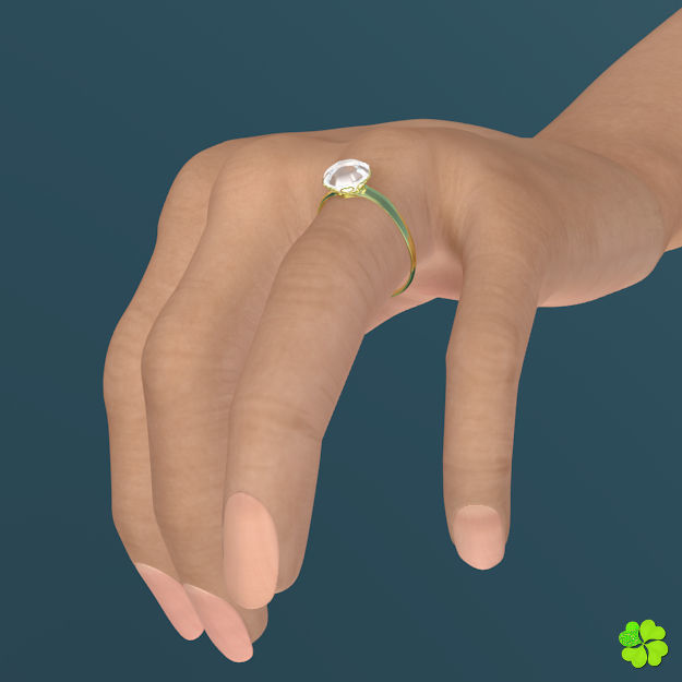 Golden hearts ring with box rigged low poly  Low-poly 3D model_12