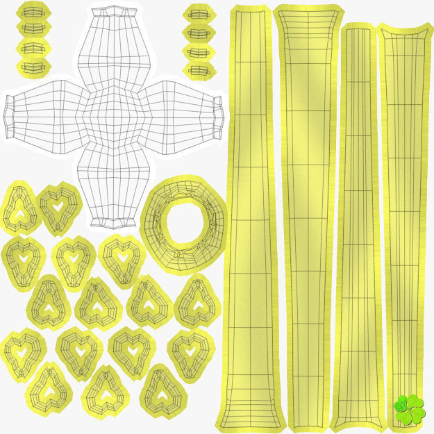 Golden hearts ring with box rigged low poly  Low-poly 3D model_56