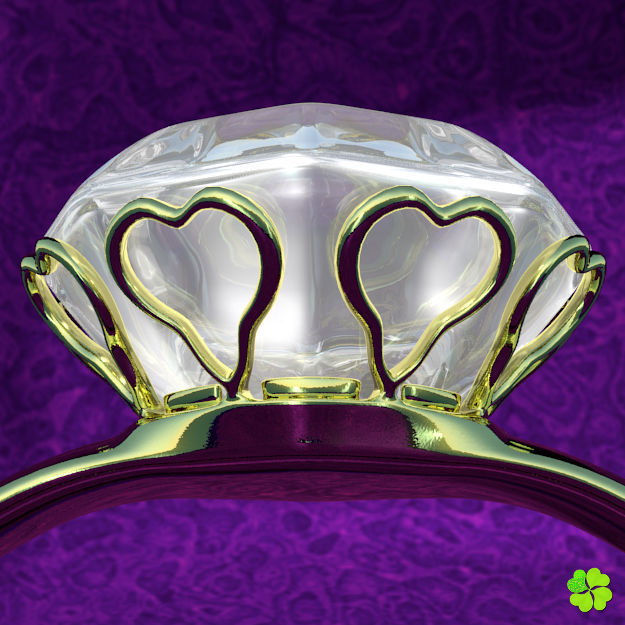 Golden hearts ring with box rigged low poly  Low-poly 3D model_15