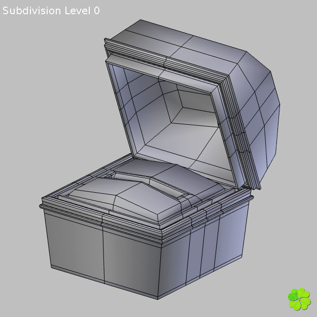 Golden hearts ring with box rigged low poly  Low-poly 3D model_41