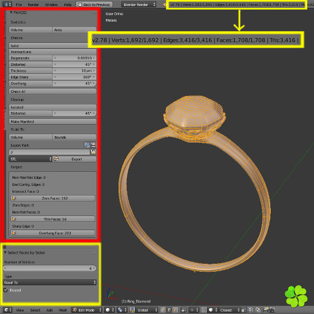 Golden hearts ring with box rigged low poly  Low-poly 3D model_46