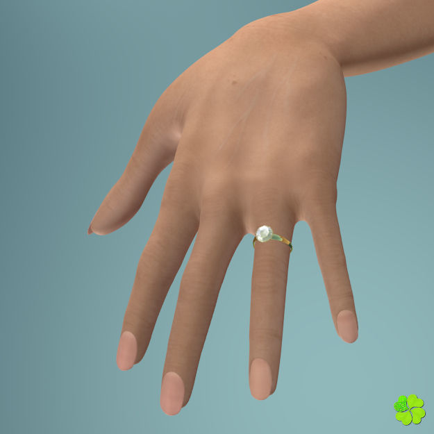 Golden hearts ring with box rigged low poly  Low-poly 3D model_5