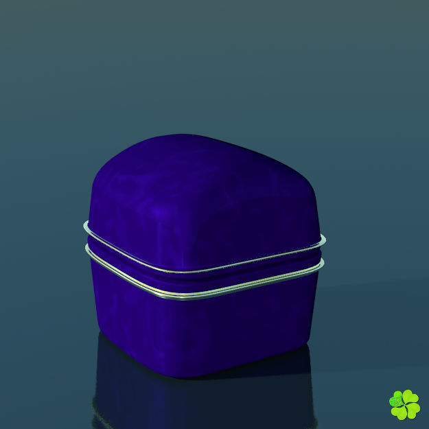 Golden hearts ring with box rigged low poly  Low-poly 3D model_28