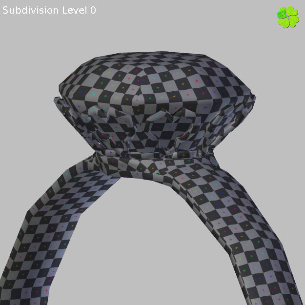 Golden hearts ring with box rigged low poly  Low-poly 3D model_51