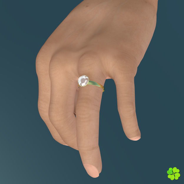 Golden hearts ring with box rigged low poly  Low-poly 3D model_22