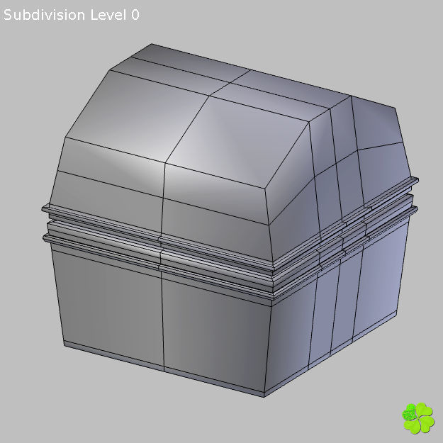 Golden hearts ring with box rigged low poly  Low-poly 3D model_45