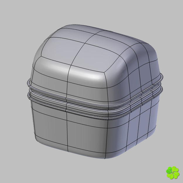 Golden hearts ring with box rigged low poly  Low-poly 3D model_44