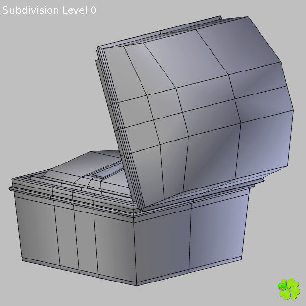 Golden hearts ring with box rigged low poly  Low-poly 3D model_43