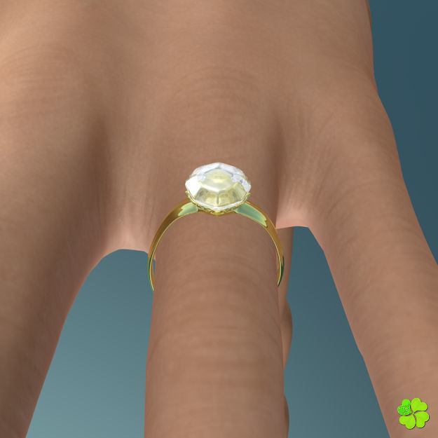 Golden hearts ring with box rigged low poly  Low-poly 3D model_7