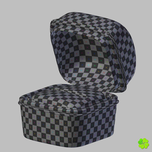 Golden hearts ring with box rigged low poly  Low-poly 3D model_52