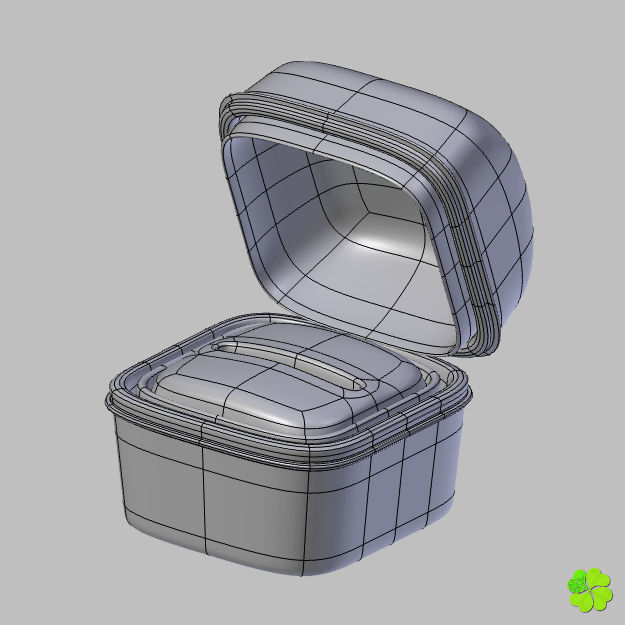 Golden hearts ring with box rigged low poly  Low-poly 3D model_40