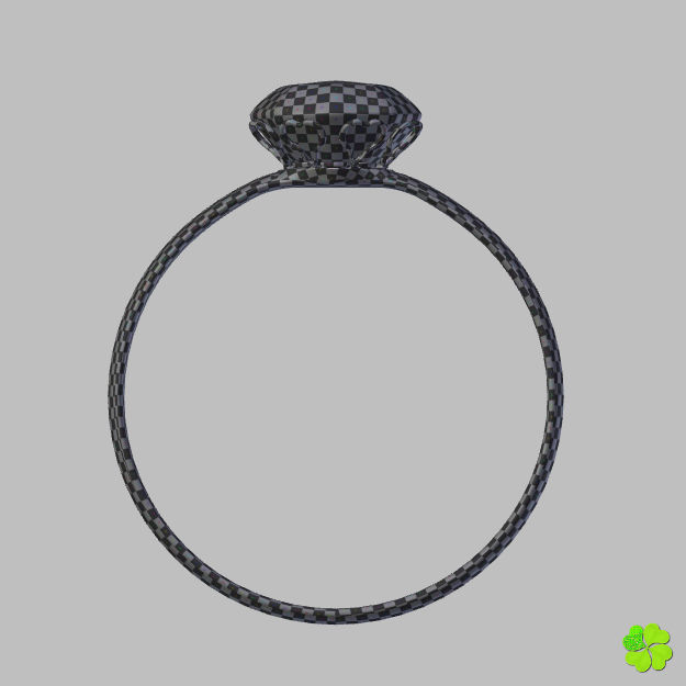 Golden hearts ring with box rigged low poly  Low-poly 3D model_48