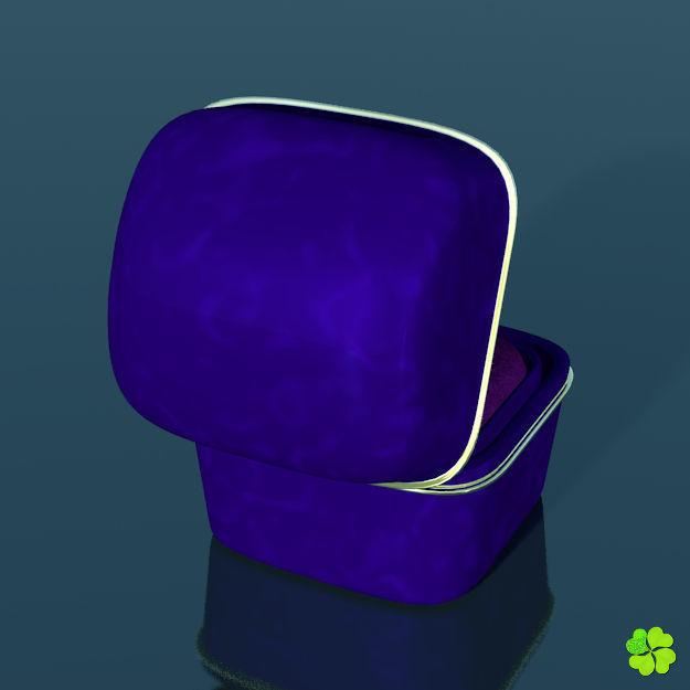 Golden hearts ring with box rigged low poly  Low-poly 3D model_11