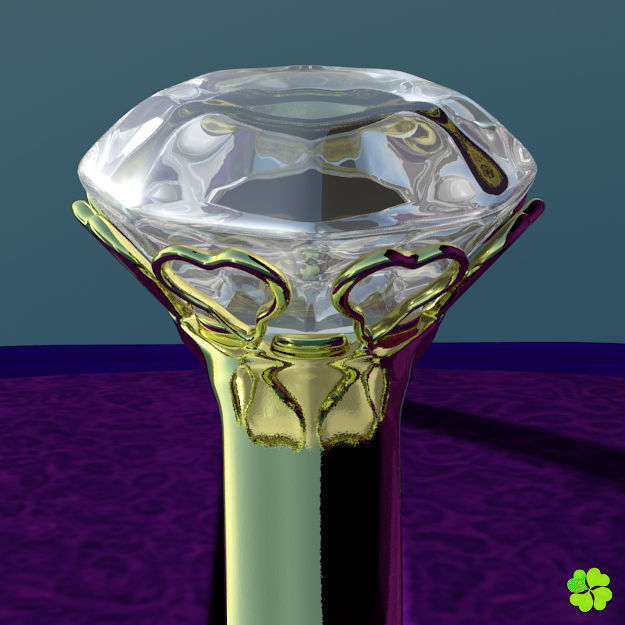 Golden hearts ring with box rigged low poly  Low-poly 3D model_19