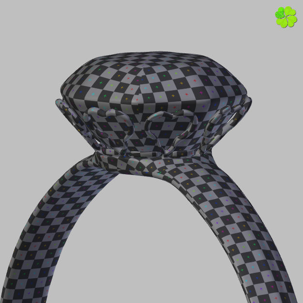 Golden hearts ring with box rigged low poly  Low-poly 3D model_50