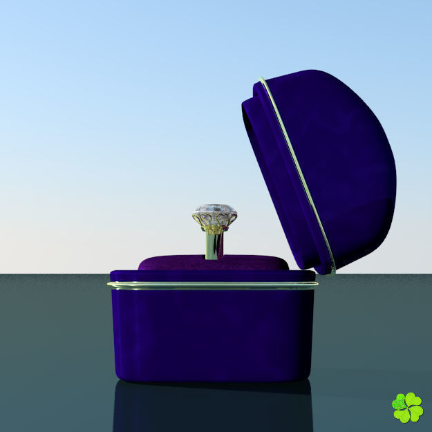 Golden hearts ring with box rigged low poly  Low-poly 3D model_17