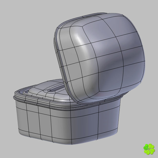 Golden hearts ring with box rigged low poly  Low-poly 3D model_42