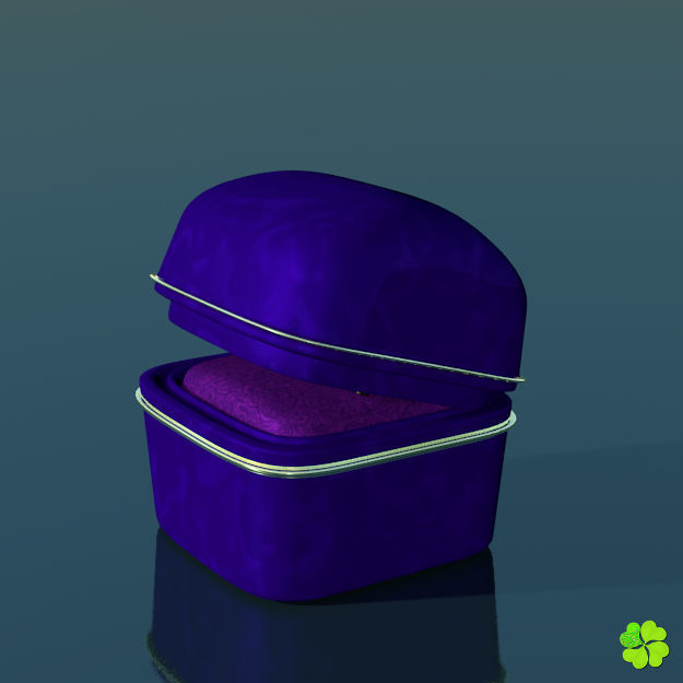 Golden hearts ring with box rigged low poly  Low-poly 3D model_27