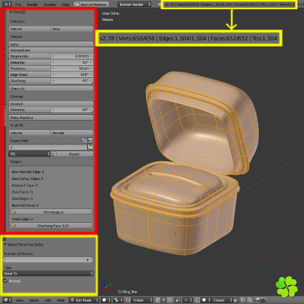 Golden hearts ring with box rigged low poly  Low-poly 3D model_47