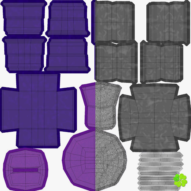 Golden hearts ring with box rigged low poly  Low-poly 3D model_57