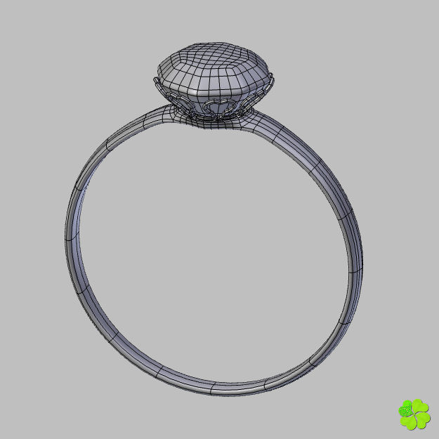 Golden hearts ring with box rigged low poly  Low-poly 3D model_32