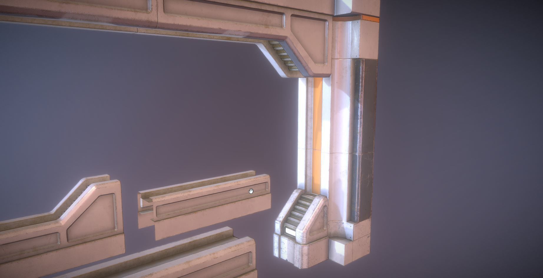 Sci-Fi Supports Kit Low-poly 3D model_3