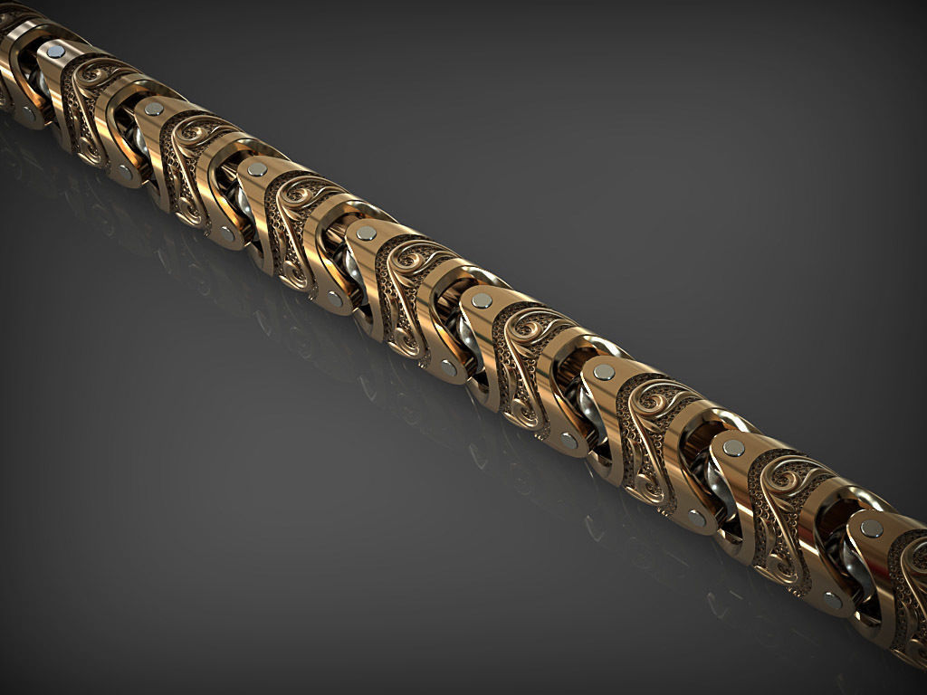 Stylish bracelet or necklace 01 3D print model_1