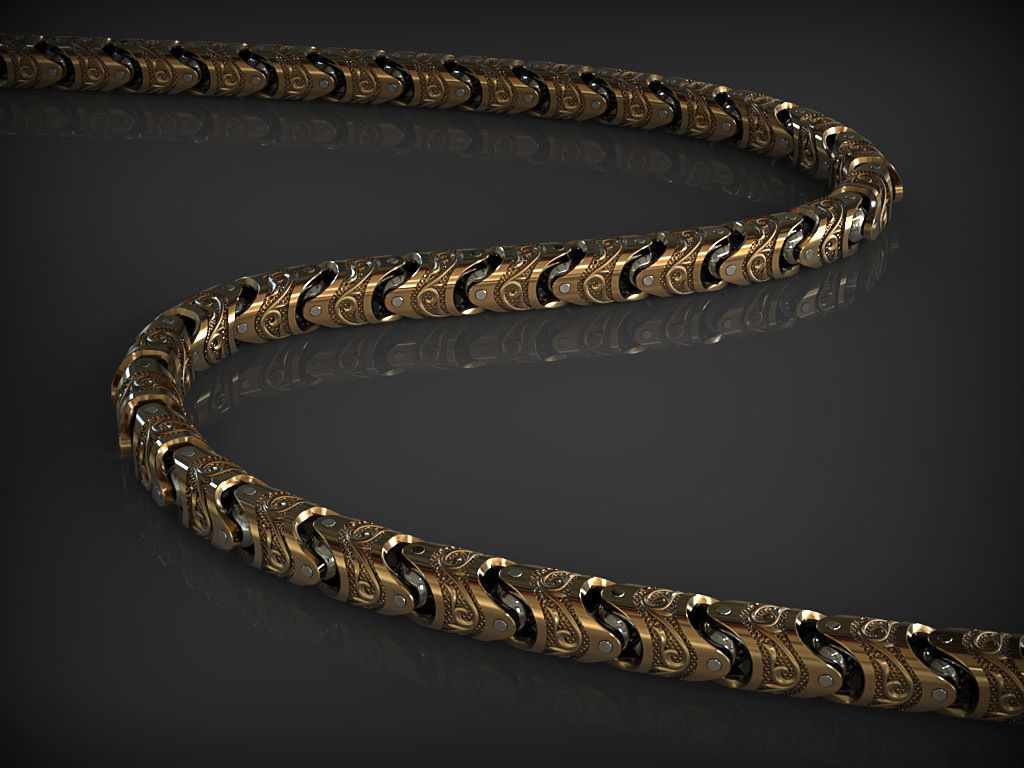 Stylish bracelet or necklace 01 3D print model_3