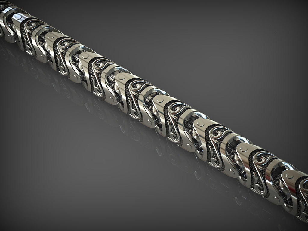 Stylish bracelet or necklace 01 3D print model_2