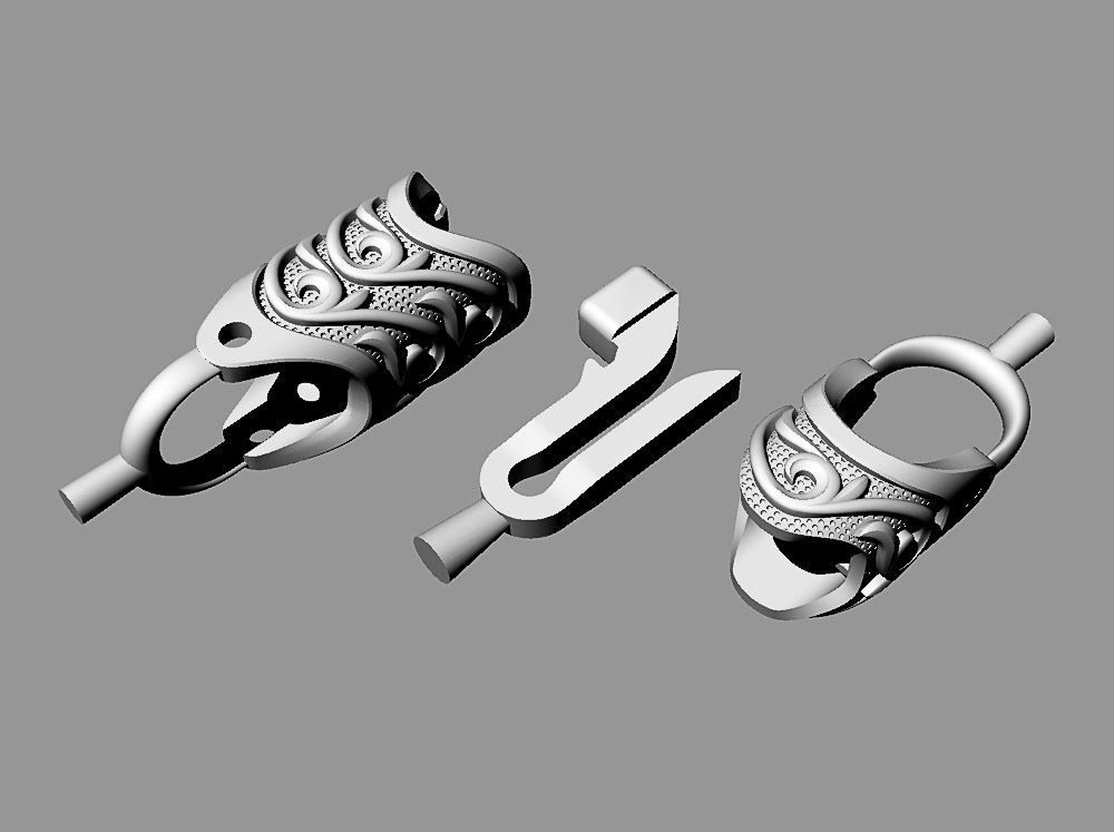 Stylish bracelet or necklace 01 3D print model_6