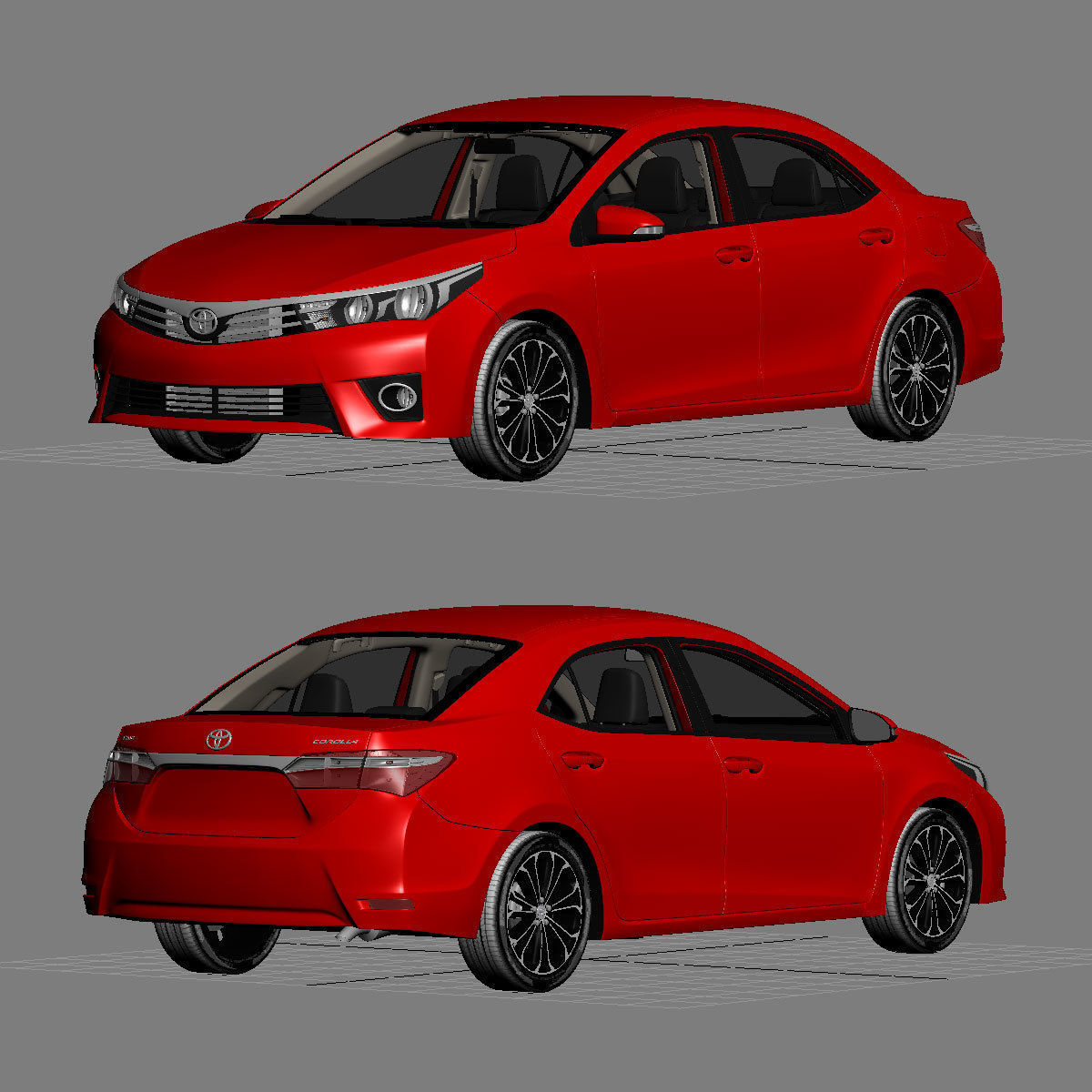 Toyota Corolla E170 Live 2014 detailed interior 3D model_26