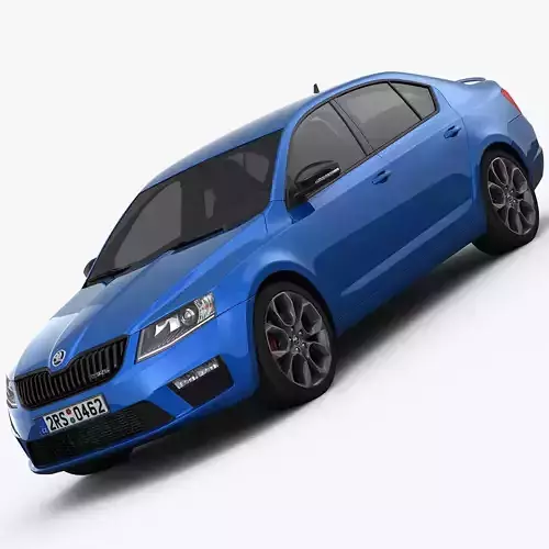 Skoda Octavia RS 2014 detailed interior 3D model
