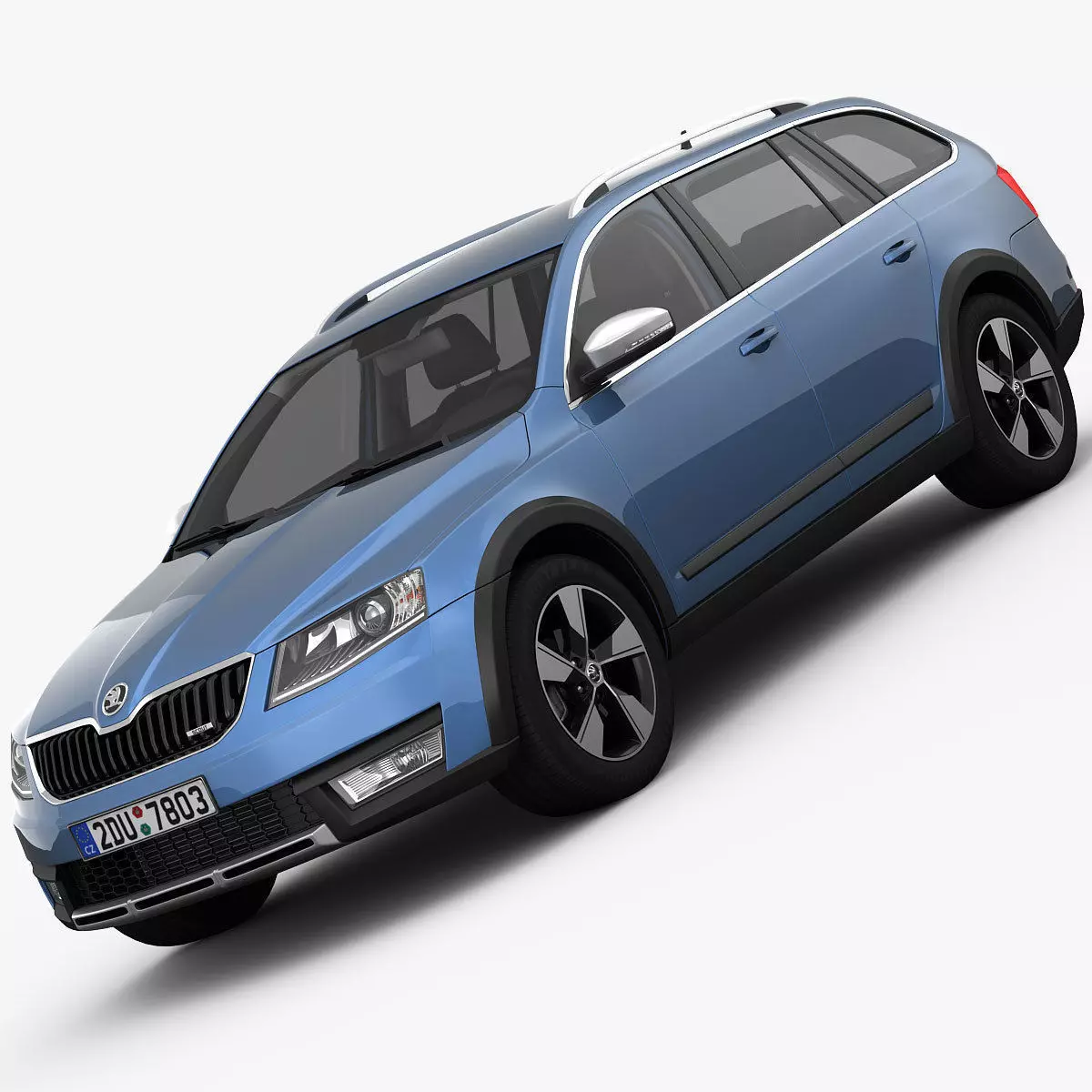 Skoda Octavia Scout 2015 detailed interior 3D model